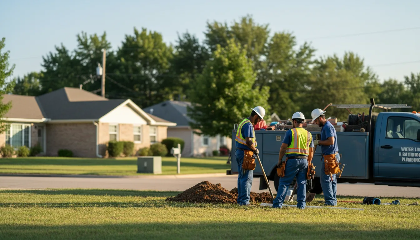 Residential water line and bathroom plumbing service in Wyoming, IA